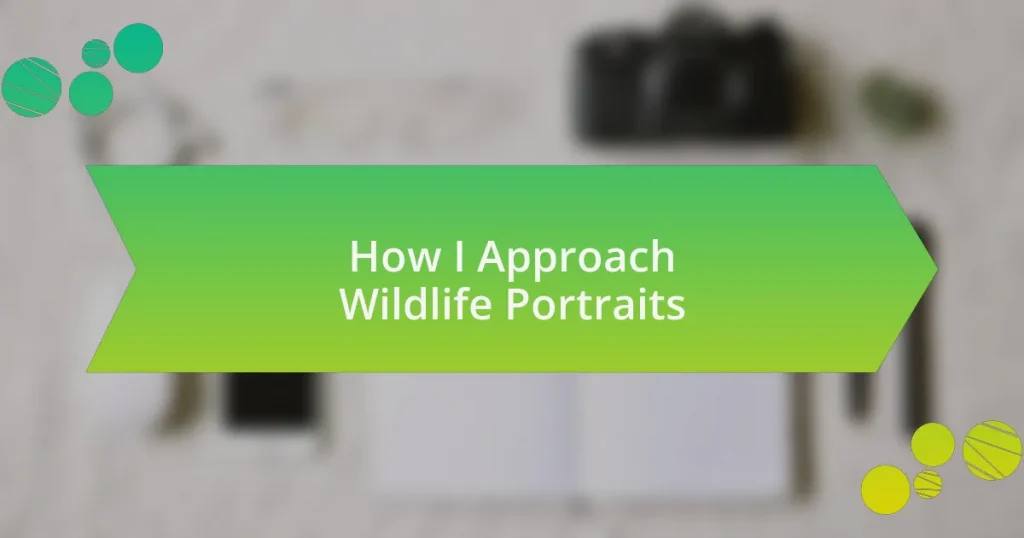 How I Approach Wildlife Portraits