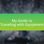 My Guide to Traveling with Equipment